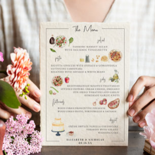 Illustré sur mesure Menu Mariage