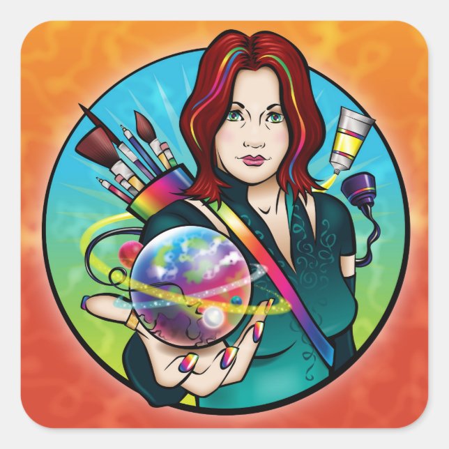 ILLUSTRIA QUADRATISCHER AUFKLEBER (Vorderseite)