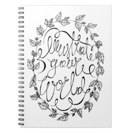 Illustrieren Sie Ihre Weltkalligraphie Notizblock