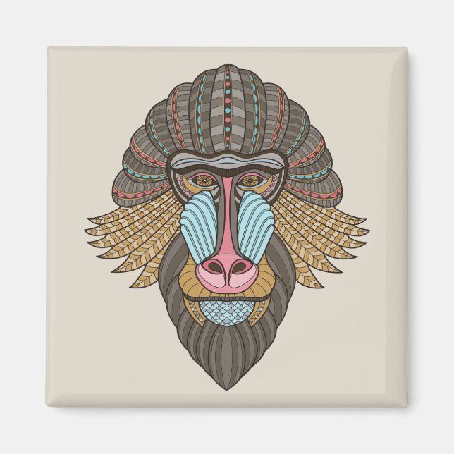 illustriert Baboon Magnet (Vorne)
