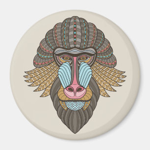 illustriert Baboon Magnet