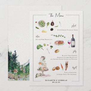 Illustriert Bespoke Hochzeitmenü Menükarte