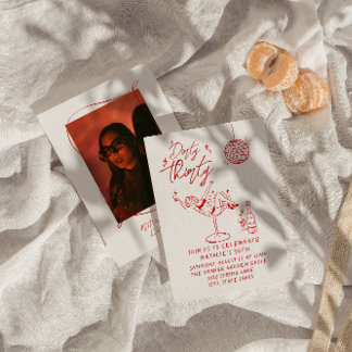 Illustriert Dirty 30. Foto Geburtstagsparty Einladung