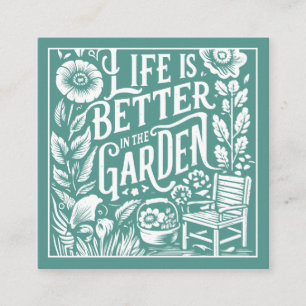 Illustriert Gardener Landscaper Green Quadratische Visitenkarte