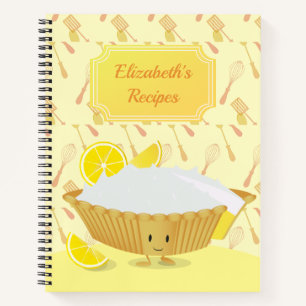 Illustriert Lemon Meringue Pie Name Rezept Notizbuch