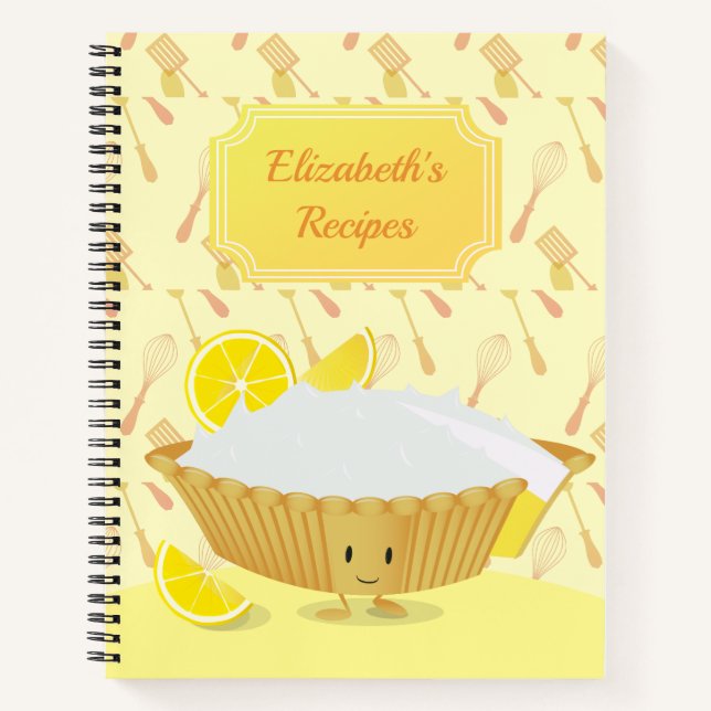Illustriert Lemon Meringue Pie Name Rezept Notizbuch (Vorderseite)