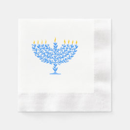 Illustriert Menorah Hanukkah Serviette