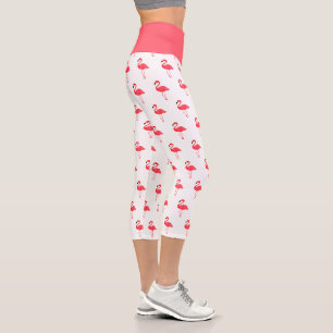 Illustriert rosa Flamingo Capri Leggings