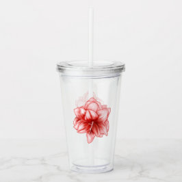 Illustriert-rosa-weiße Amaryllis Acryltrinkbecher