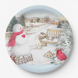 Illustriert Snowmen Winter Wonderland Pappteller