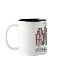 Illustrierte Amsterdam- und Fahrrad-Tasse