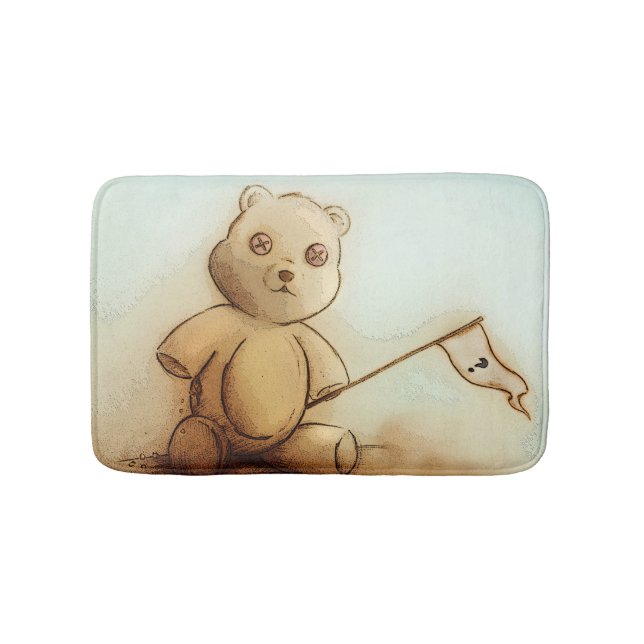 Illustrierte Badematte - Teddy (Vorderseite)