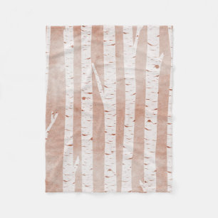 Illustrierte Birkenbäume Fleecedecke