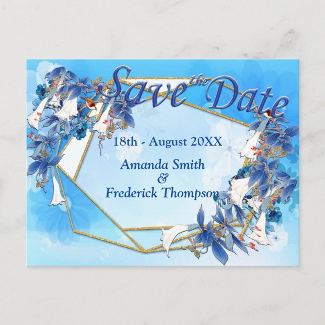 Illustrierte Blume Ankündigungspostkarte (Vorderseite)