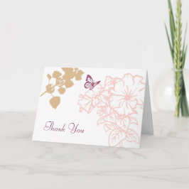 Illustrierte Blume & Butterfly Wedding Vielen Dank Dankeskarte