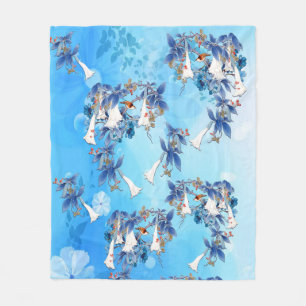 Illustrierte Blume Fleecedecke