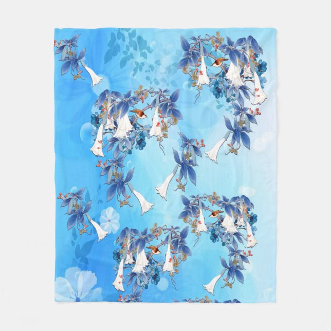 Illustrierte Blume Fleecedecke (Vorderseite)