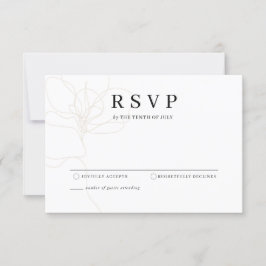 Illustrierte Blume RSVP Karte