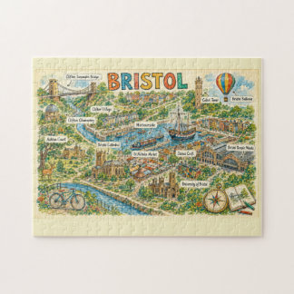 Illustrierte Bristol-Landmarken-Abenteuerkarte