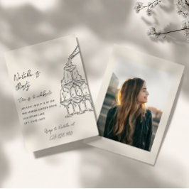 illustrierte Champagne Tower Foto Geburtstag Einladung