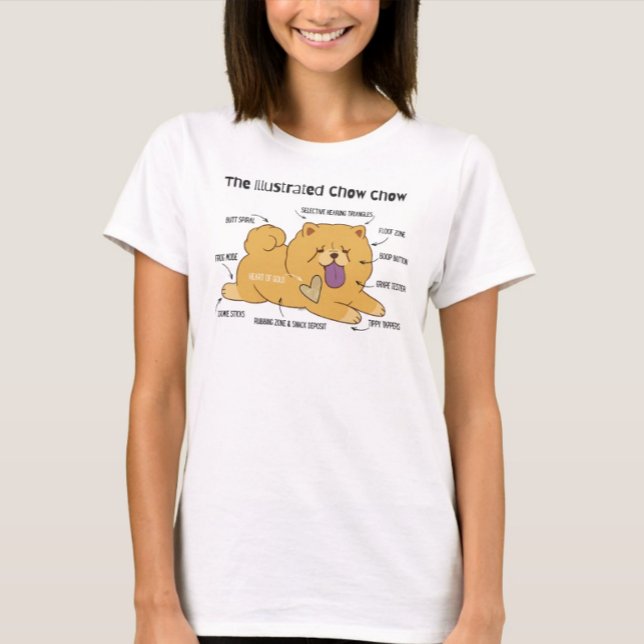 ILLUSTRIERTE CHOW Weiße T-Shirt (Von Creator hochgeladen)