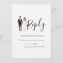 Illustrierte Couple UAWG Wedding Card Begleitkarte