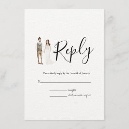 Illustrierte Couple UAWG Wedding Card Begleitkarte