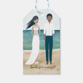 Illustrierte Couple Wedding-Geschenketiketten Geschenkanhänger
