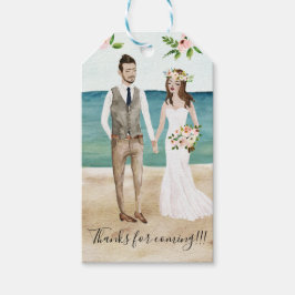 Illustrierte Couple Wedding-Geschenketiketten Geschenkanhänger