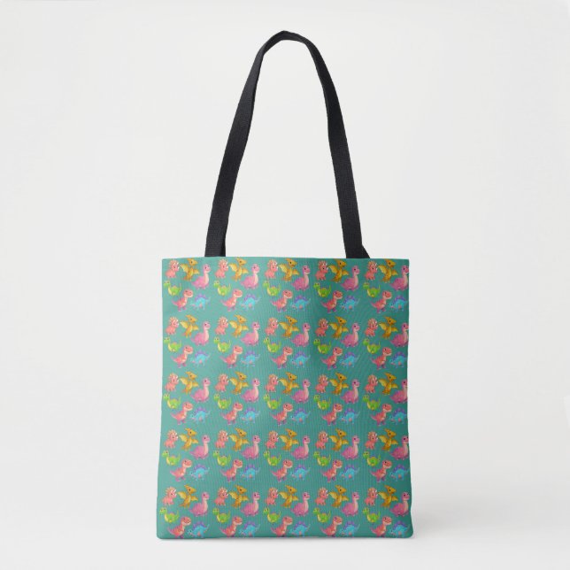 Illustrierte Dinosaurier Tasche (Vorderseite)
