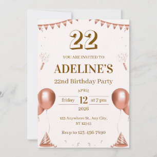Illustrierte Einladung zum 22. Geburtstag in Roség