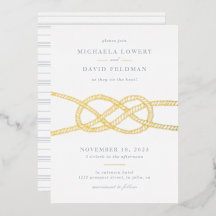 Illustrierte Einladung zur Hochzeitsfeier - blau