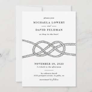 Illustrierte Einladung zur Hochzeitsfeier - Schwar