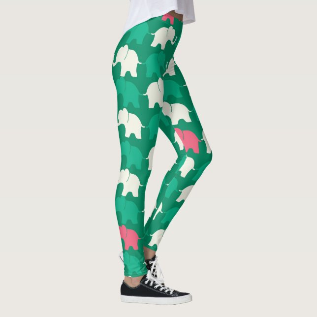 Illustrierte Elefanten Leggings (Rechts)