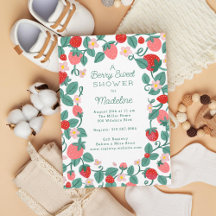 Illustrierte Erdbeere Berry Sweet Baby Dusche