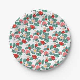 Illustrierte Erdbeere Berry Sweet Baby Dusche Pappteller
