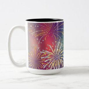 Illustrierte Feuerwerks-Tasse Zweifarbige Tasse