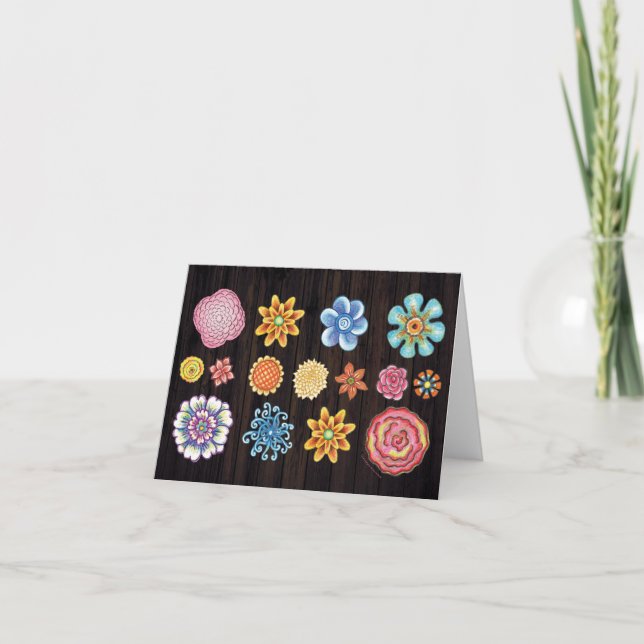 Illustrierte florale Notecard Karte (Vorderseite)