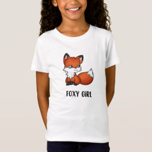 Illustrierte Foxy-Girl T-Shirt