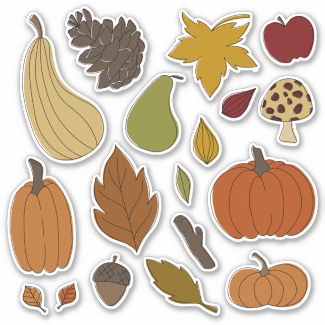 Illustrierte Grafische Stickers fallen Aufkleber (Vorderseite)