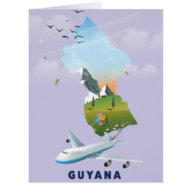 Illustrierte Guyana-Karte Poster (Vorderseite)