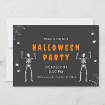 Illustrierte Halloween-Einladung von Black Orange