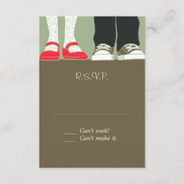 Illustrierte Hochzeit mit Girly Shoes & Sneakers ( RSVP Karte
