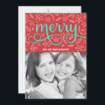 Illustrierte Holiday Foto Cards Feiertagskarte<br><div class="desc">Feiern Sie die Saison mit dieser modernen und stilvollen Urlaubskarte von Berry Berry Sweet. Besuchen Sie WWW.BERRYBERRYSWEET.COM für mehr unserer stilvollen Feriensammlungen.</div>