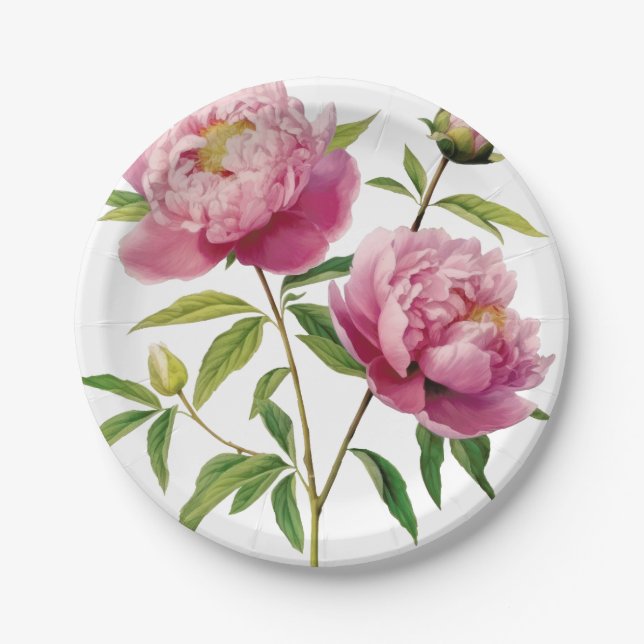 Illustrierte, Hübsche Rosa-Erdnüsse Preis senken Pappteller (Vorderseite)