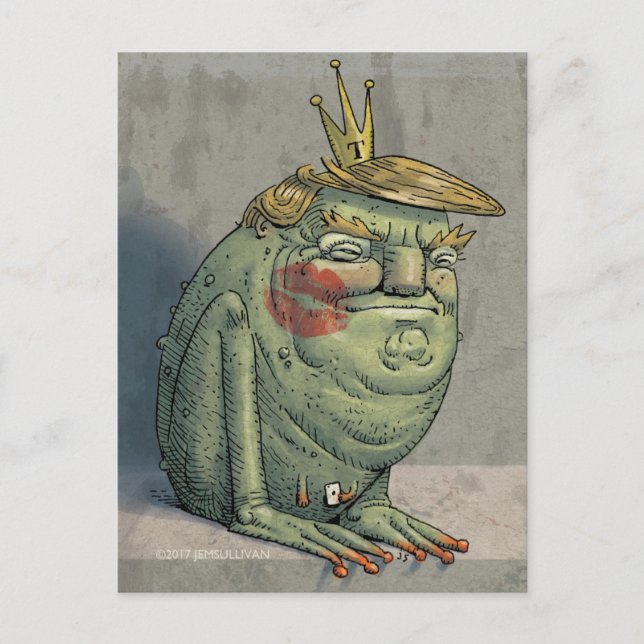 Illustrierte IdesOfTrump-Postkarte, von Jem Sulliv Postkarte (Vorderseite)