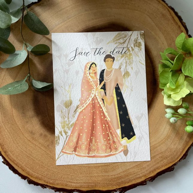 Illustrierte indische/pakistanische Hochzeitserklä Einladung (Von Creator hochgeladen)