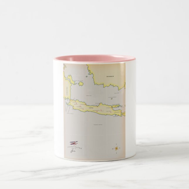 Illustrierte Java-Karte. Zweifarbige Tasse (Mittel)