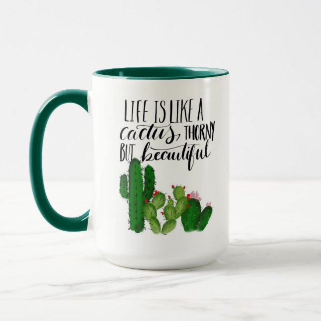 Illustrierte Kaktus-Tasse Tasse (Links)