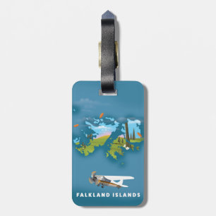 Illustrierte Karte der Falklandinseln Gepäckanhänger